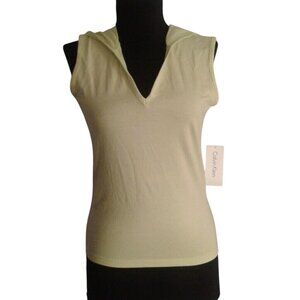 Calvin Klein Size XS Extra Small Hoodie Top Womens Green Sleeveless V-Neck NEW
